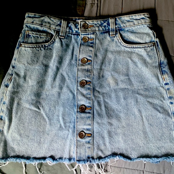 Zara acid wash denim skirt - Picture 1 of 5